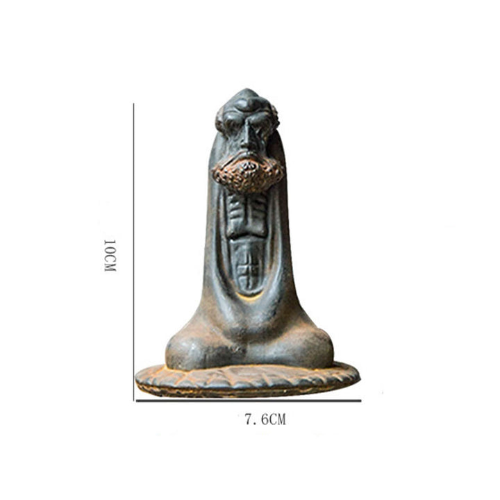 Estatua de resina fundida con óxido de hierro en polvo de Bodhidharma hecha a mano con Buddha Stones para decoración del hogar