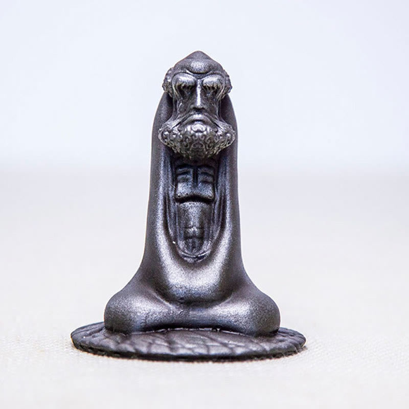 Estatua de resina fundida con óxido de hierro en polvo de Bodhidharma hecha a mano con Buddha Stones para decoración del hogar