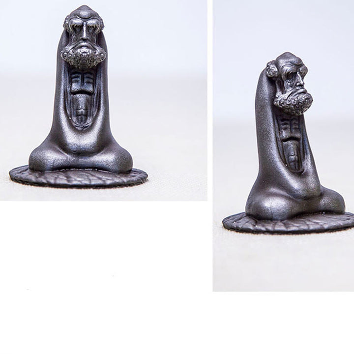 Estatua de resina fundida con óxido de hierro en polvo de Bodhidharma hecha a mano con Buddha Stones para decoración del hogar