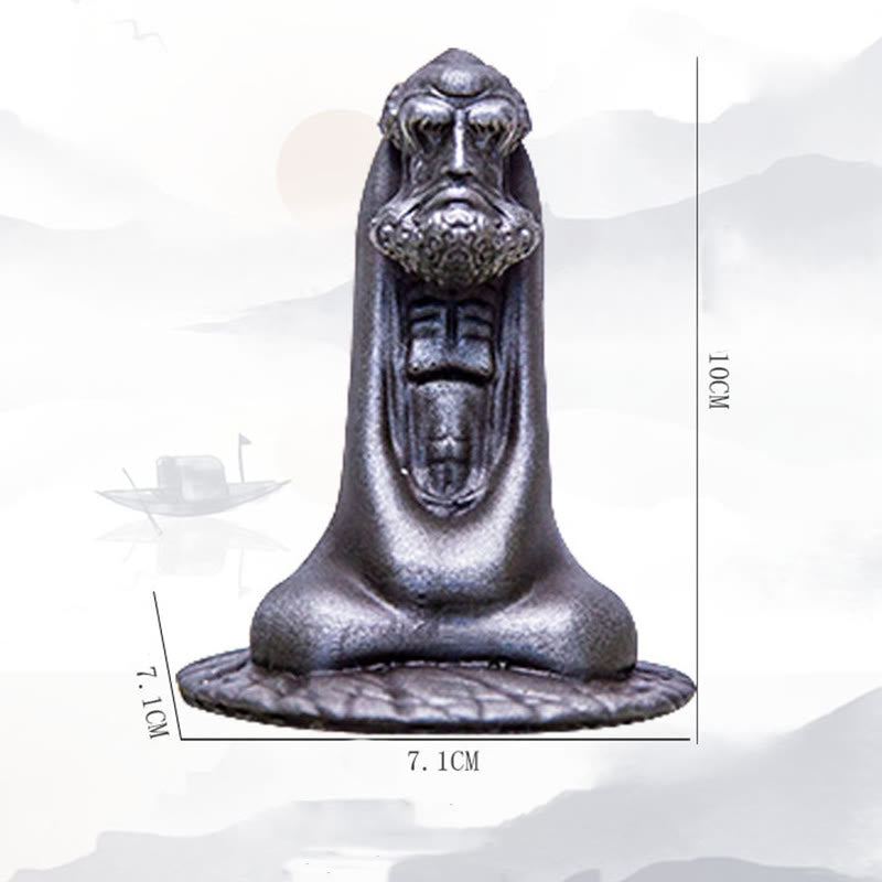 Estatua de resina fundida con óxido de hierro en polvo de Bodhidharma hecha a mano con Buddha Stones para decoración del hogar