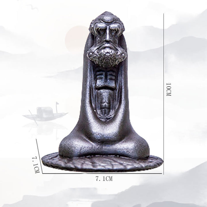 Estatua de resina fundida con óxido de hierro en polvo de Bodhidharma hecha a mano con Buddha Stones para decoración del hogar