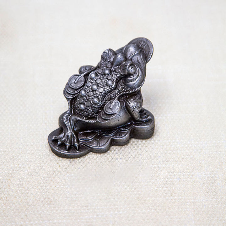 Estatua de resina fundida con óxido de hierro y monedas de cobre hechas a mano con Buddha Stones Feng Shui - Moneda de cobre de rana Feng Shui - Versión pulida 6*6*7cm - image 21