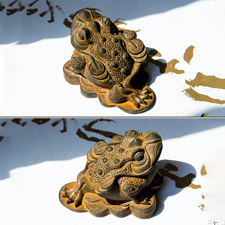 Estatua de resina fundida con óxido de hierro y monedas de cobre hechas a mano con Buddha Stones Feng Shui - image 8