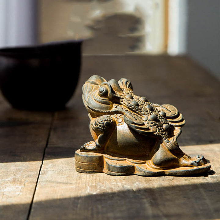 Estatua de resina fundida con óxido de hierro y monedas de cobre hechas a mano con Buddha Stones Feng Shui - image 2