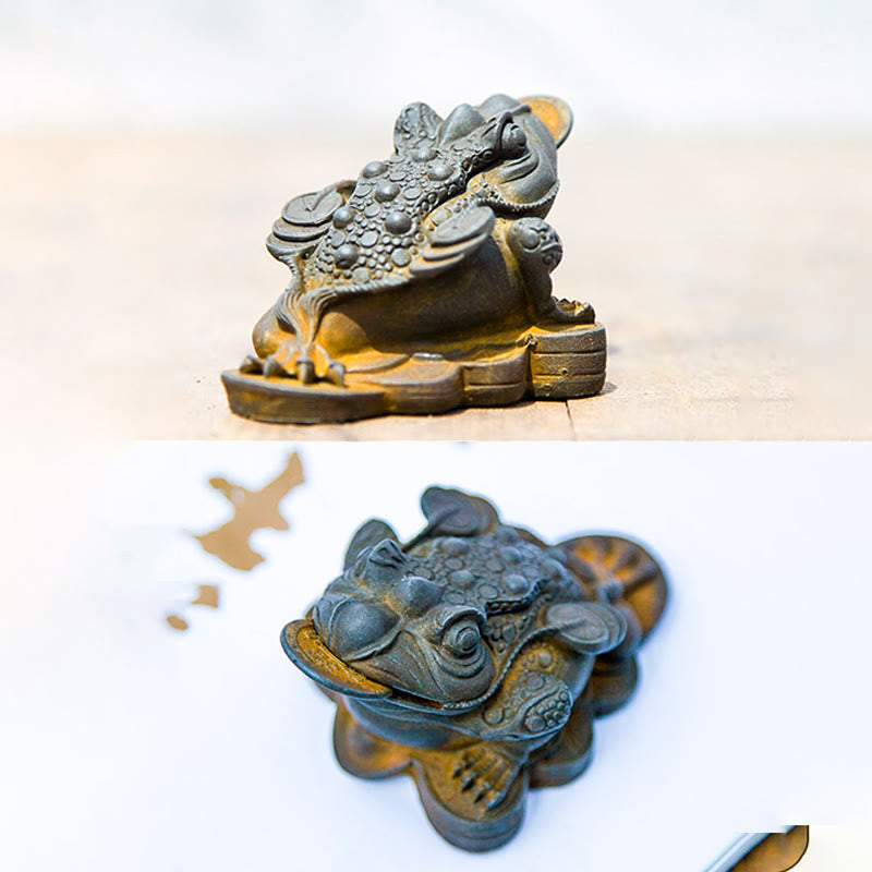 Estatua de resina fundida con óxido de hierro y monedas de cobre hechas a mano con Buddha Stones Feng Shui - image 16