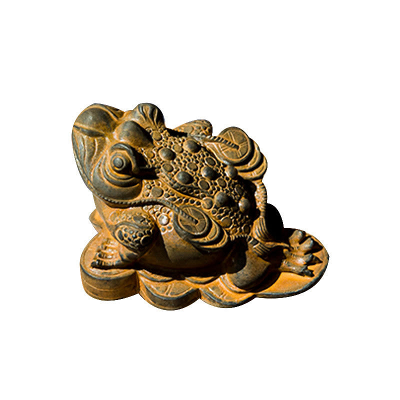 Estatua de resina fundida con óxido de hierro y monedas de cobre hechas a mano con Buddha Stones Feng Shui - image 10
