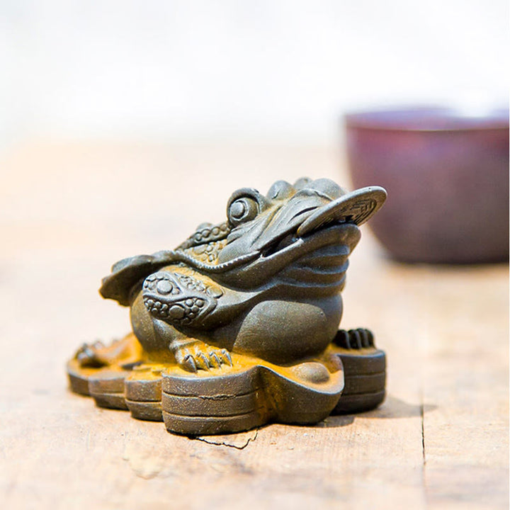 Estatua de resina fundida con óxido de hierro y monedas de cobre hechas a mano con Buddha Stones Feng Shui - image 12