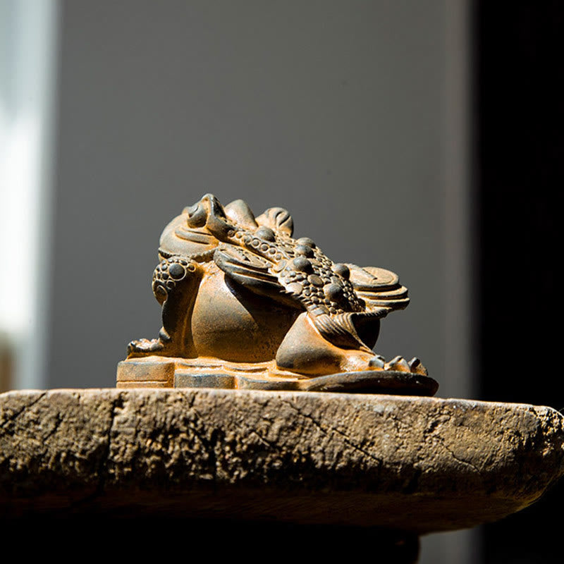 Estatua de resina fundida con óxido de hierro y monedas de cobre hechas a mano con Buddha Stones Feng Shui - image 7