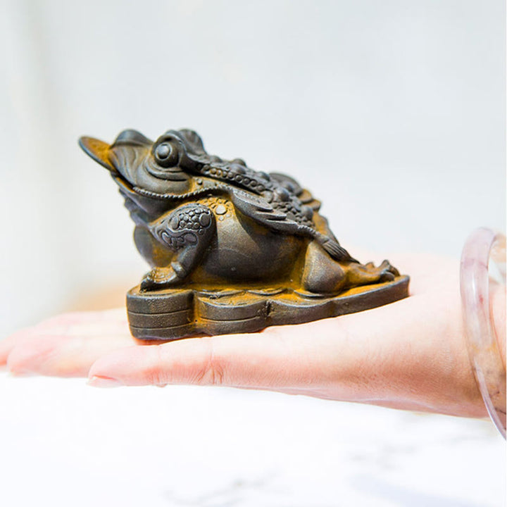 Estatua de resina fundida con óxido de hierro y monedas de cobre hechas a mano con Buddha Stones Feng Shui - image 15