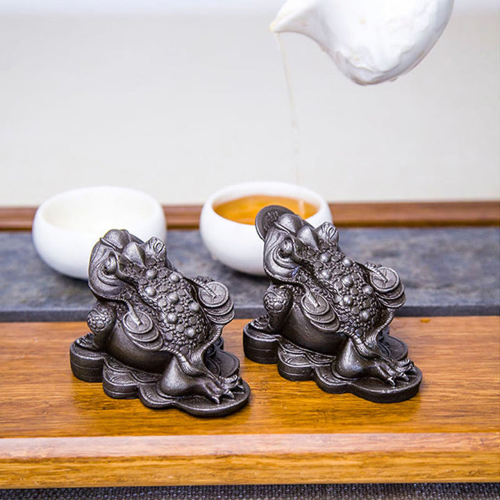 Estatua de resina fundida con óxido de hierro y monedas de cobre hechas a mano con Buddha Stones Feng Shui - image 31