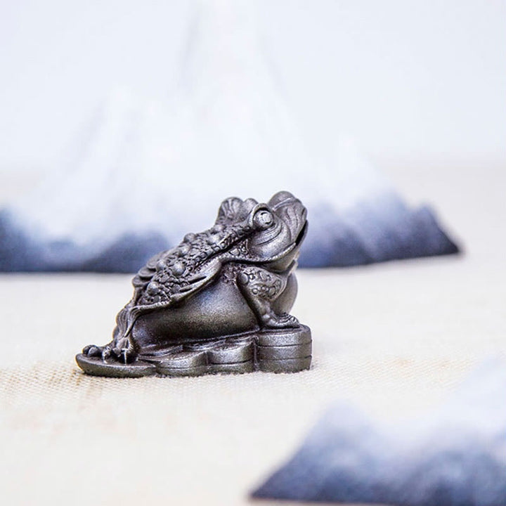 Estatua de resina fundida con óxido de hierro y monedas de cobre hechas a mano con Buddha Stones Feng Shui - image 20