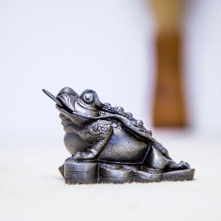 Estatua de resina fundida con óxido de hierro y monedas de cobre hechas a mano con Buddha Stones Feng Shui - image 22