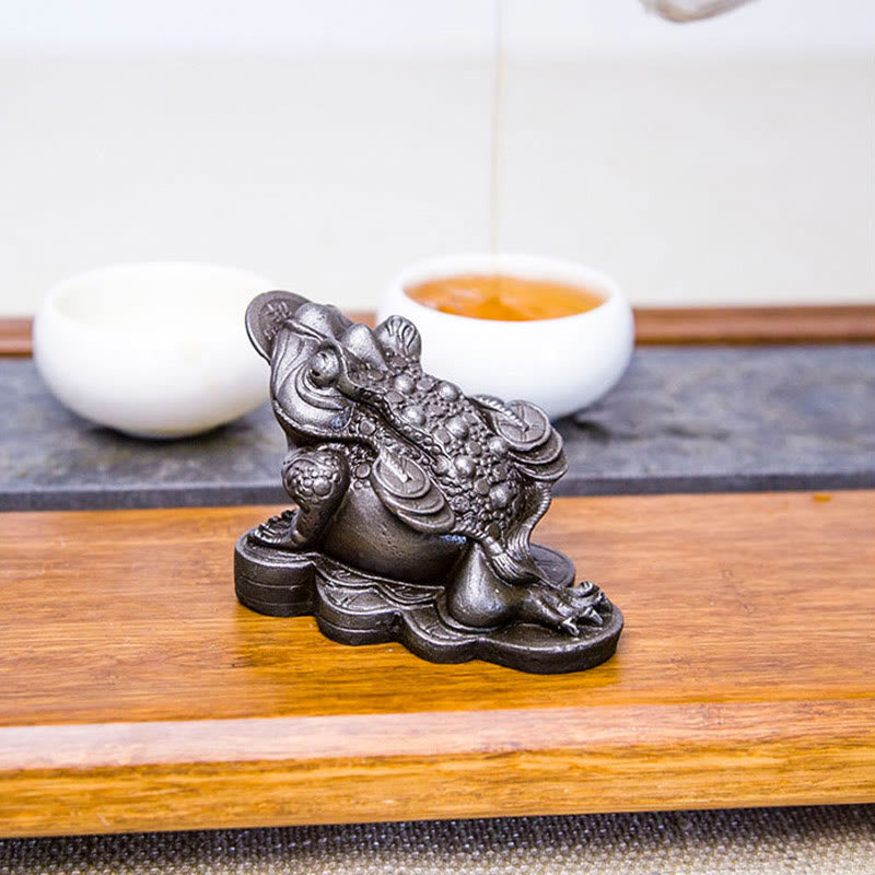 Estatua de resina fundida con óxido de hierro y monedas de cobre hechas a mano con Buddha Stones Feng Shui - image 23