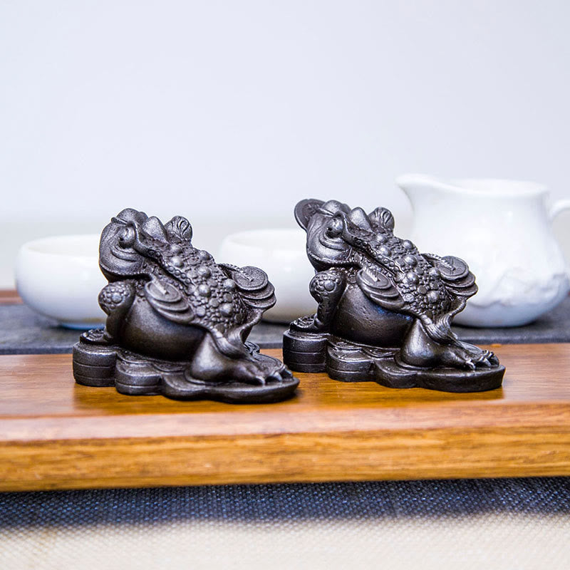 Estatua de resina fundida con óxido de hierro y monedas de cobre hechas a mano con Buddha Stones Feng Shui - image 30