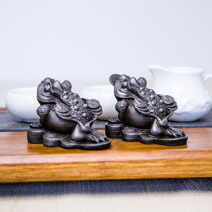 Estatua de resina fundida con óxido de hierro y monedas de cobre hechas a mano con Buddha Stones Feng Shui - image 30