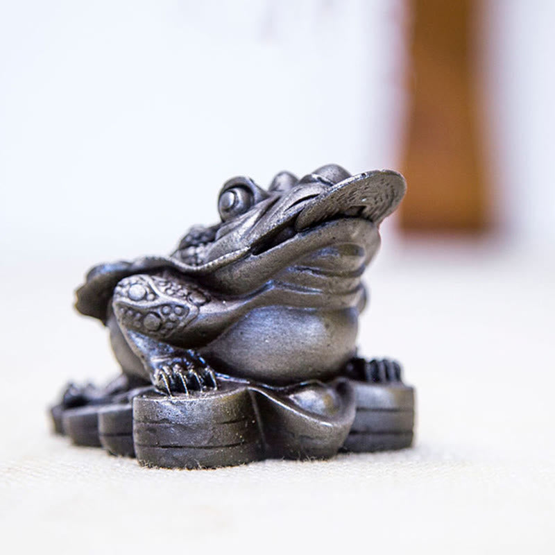 Estatua de resina fundida con óxido de hierro y monedas de cobre hechas a mano con Buddha Stones Feng Shui - image 26