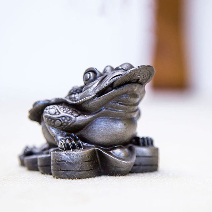 Estatua de resina fundida con óxido de hierro y monedas de cobre hechas a mano con Buddha Stones Feng Shui - image 26
