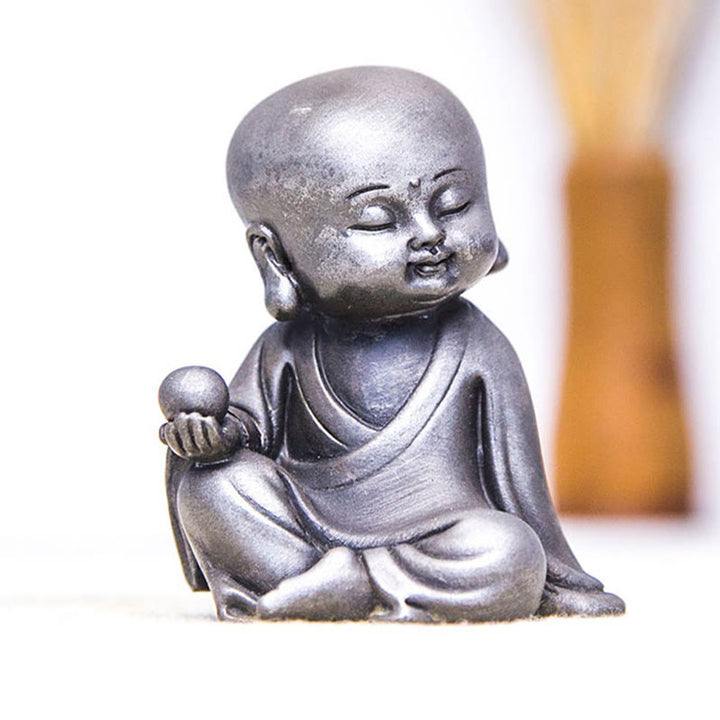 Buddha Stones hechas a mano Ksitigarbha Kwan Yin Guanyin Avalokitesvara Tathagata polvo de hierro estatua de resina fundida óxido decoración del hogar - image 21