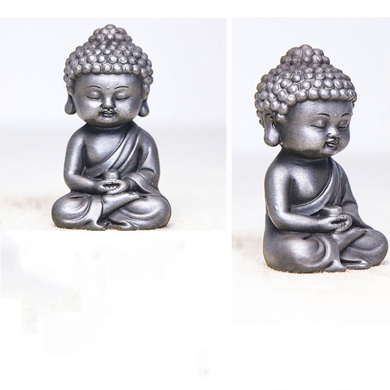 Buddha Stones hechas a mano Ksitigarbha Kwan Yin Guanyin Avalokitesvara Tathagata polvo de hierro estatua de resina fundida óxido decoración del hogar - image 32