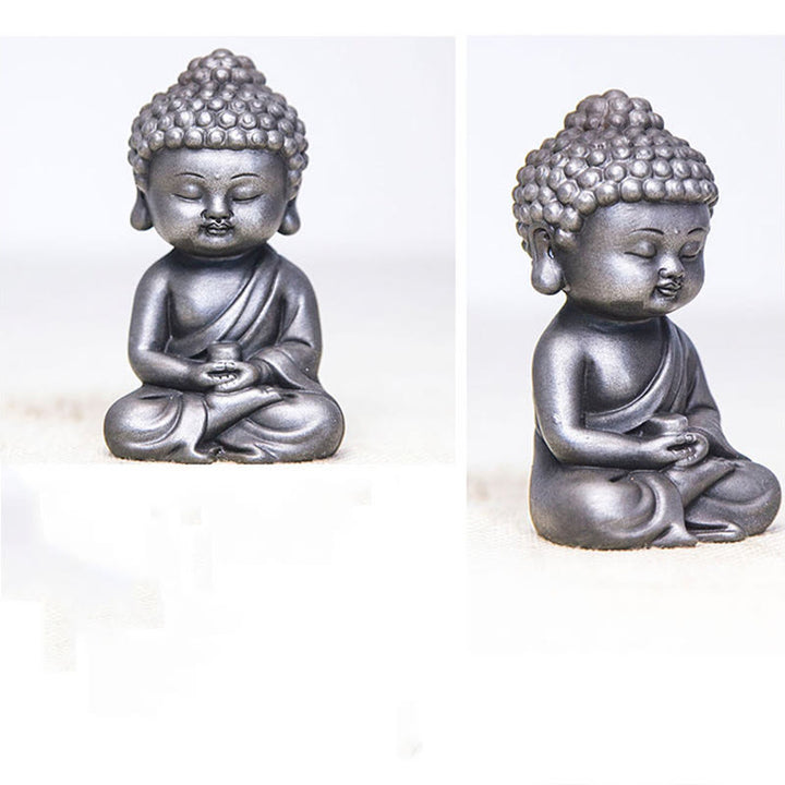 Buddha Stones hechas a mano Ksitigarbha Kwan Yin Guanyin Avalokitesvara Tathagata polvo de hierro estatua de resina fundida óxido decoración del hogar - image 32