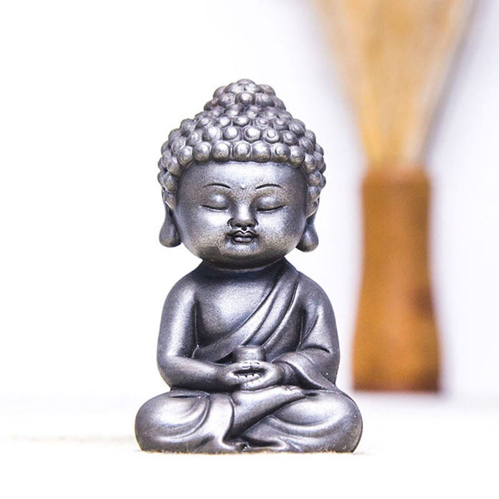 Buddha Stones hechas a mano Ksitigarbha Kwan Yin Guanyin Avalokitesvara Tathagata polvo de hierro estatua de resina fundida óxido decoración del hogar - image 29