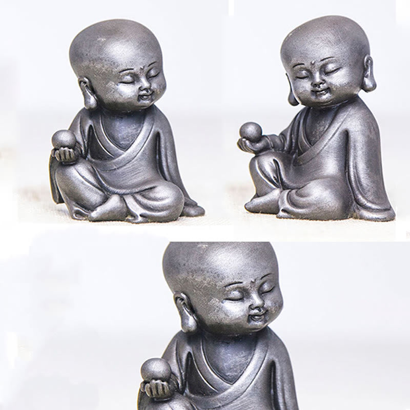 Buddha Stones hechas a mano Ksitigarbha Kwan Yin Guanyin Avalokitesvara Tathagata polvo de hierro estatua de resina fundida óxido decoración del hogar - image 23