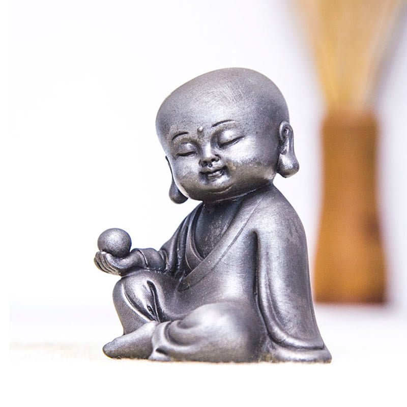Buddha Stones hechas a mano Ksitigarbha Kwan Yin Guanyin Avalokitesvara Tathagata polvo de hierro estatua de resina fundida óxido decoración del hogar - image 22
