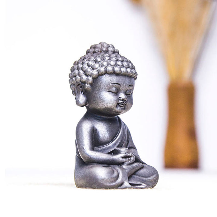 Buddha Stones hechas a mano Ksitigarbha Kwan Yin Guanyin Avalokitesvara Tathagata polvo de hierro estatua de resina fundida óxido decoración del hogar - image 30