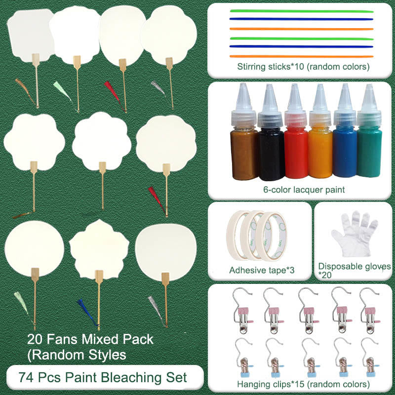 Abanico de mano con pintura en blanco de laca china hecha a mano con Buddha Stones