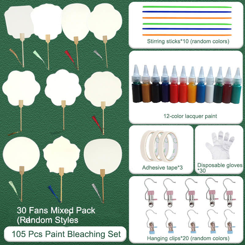 Abanico de mano con pintura en blanco de laca china hecha a mano con Buddha Stones