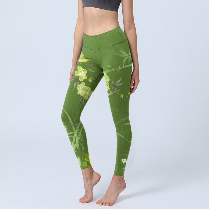 Leggings de yoga para mujer con estampado de Buddha Stones - Verde lima - US18，UK/AU22，EU50 (4XL) - image 1
