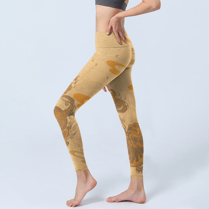 Leggings de yoga para mujer con diseño de nubes y Buddha Stones PiXiu - image 3