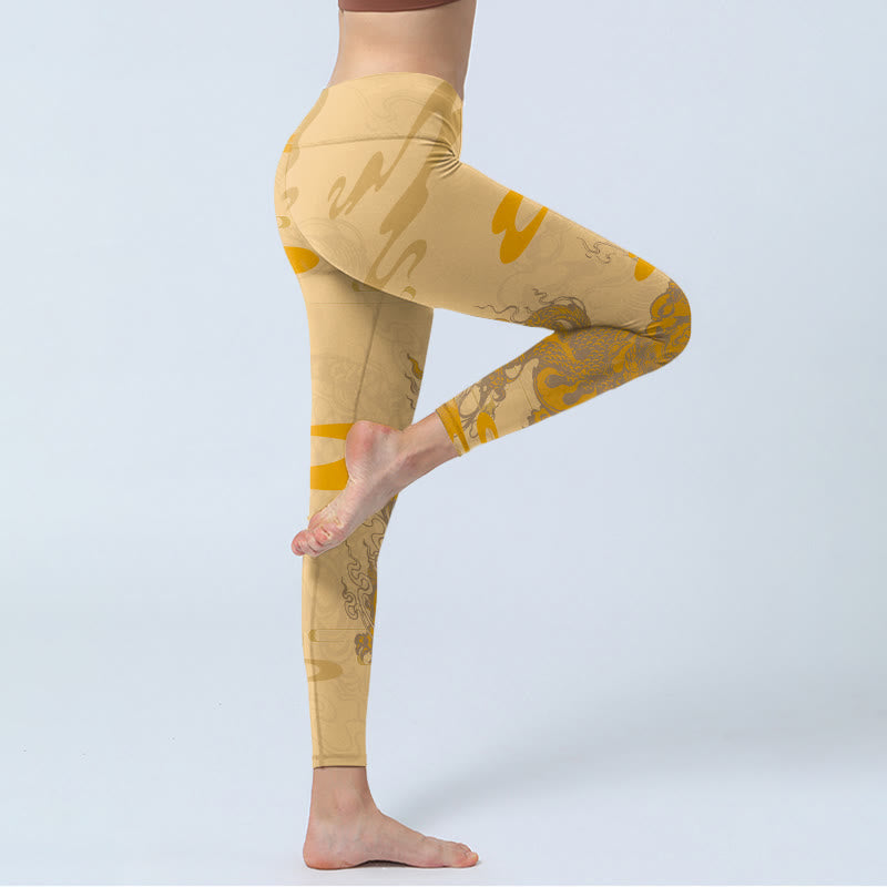 Leggings de yoga para mujer con diseño de nubes y Buddha Stones PiXiu - image 4