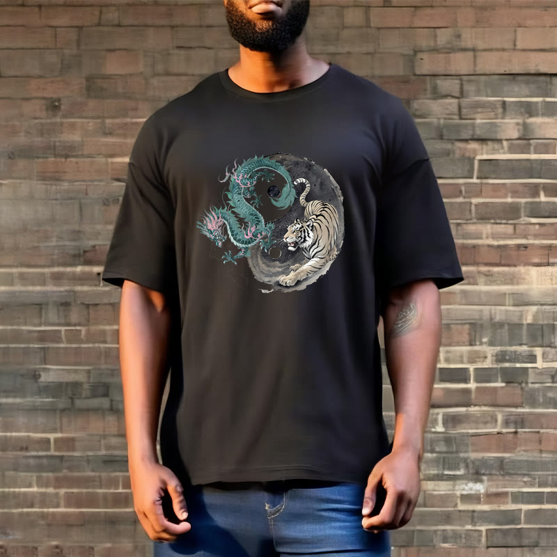Camiseta de algodón con Buddha Stones , tigre, dragón y yin yang - image 8