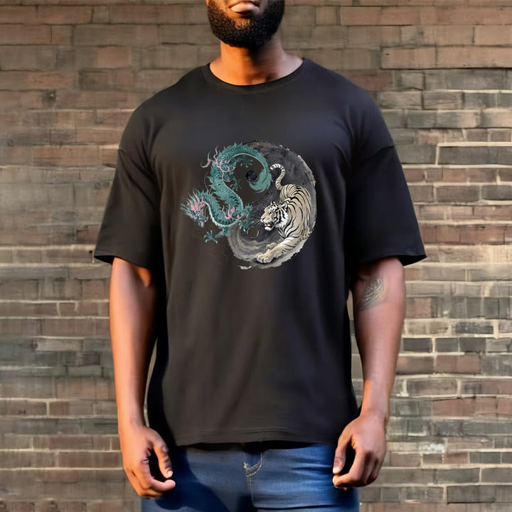 Camiseta de algodón con Buddha Stones , tigre, dragón y yin yang - image 8