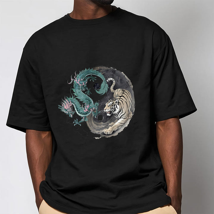 Camiseta de algodón con Buddha Stones , tigre, dragón y yin yang - image 6