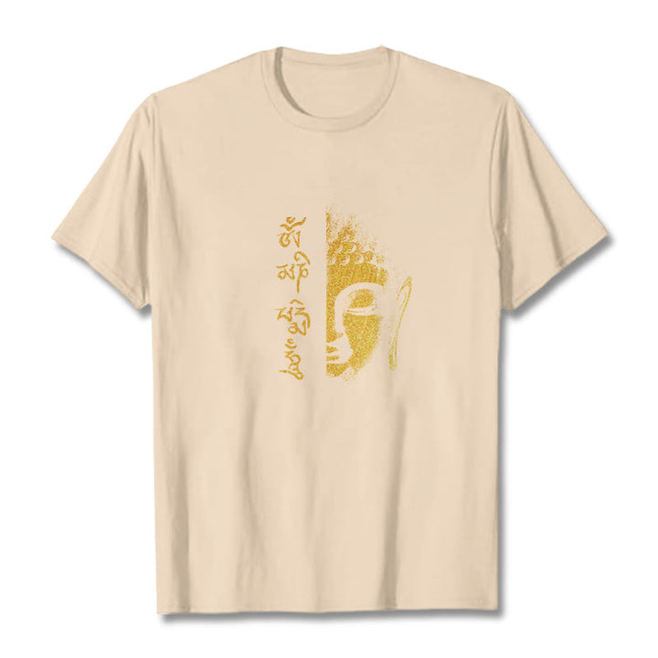 Camiseta de algodón con Buddha Stones Om Mani Padme Hum, Buda dorado - Sopa de mariscos - 2XL - image 8