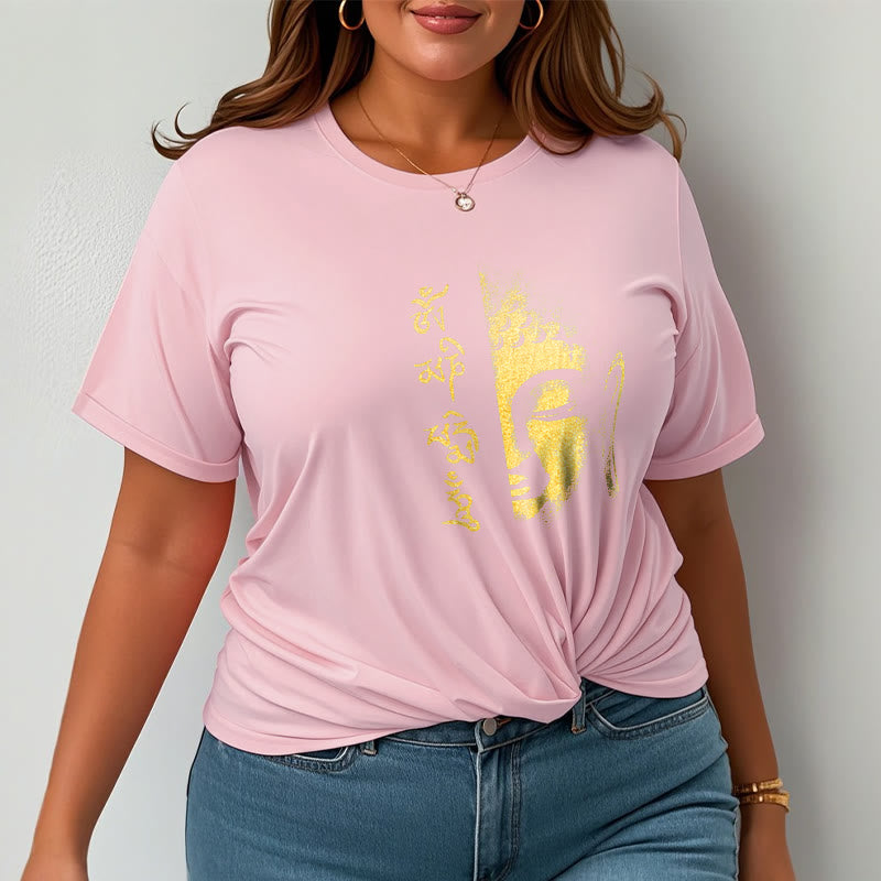 Camiseta de algodón con Buddha Stones Om Mani Padme Hum, Buda dorado - image 19