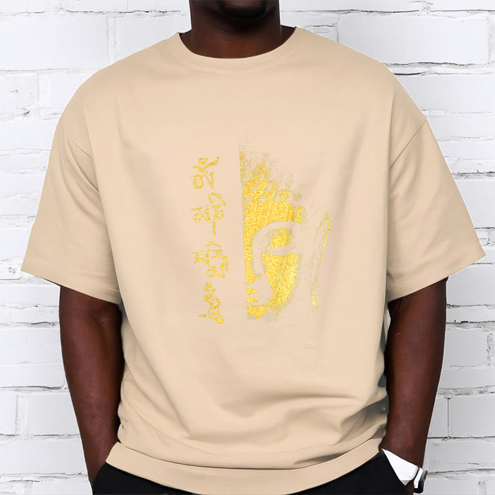Camiseta de algodón con Buddha Stones Om Mani Padme Hum, Buda dorado - image 9