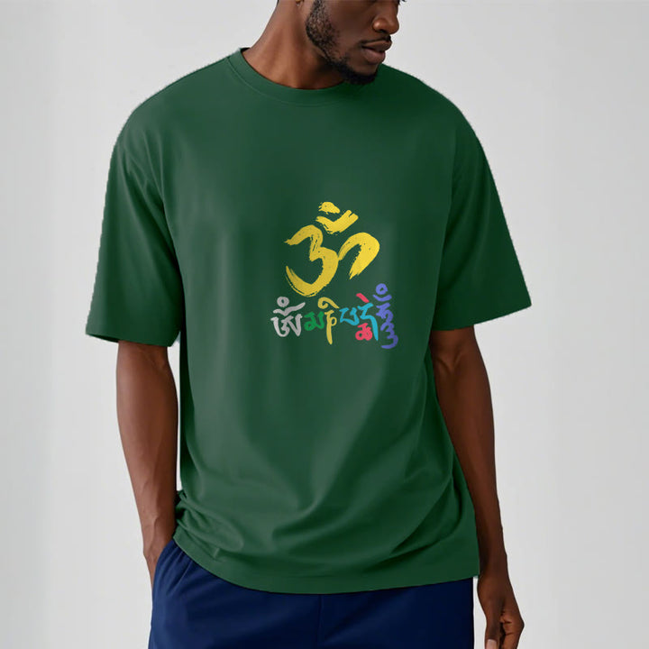 Camiseta de algodón con Buddha Stones y Om Mani Padme Hum de colores - image 7
