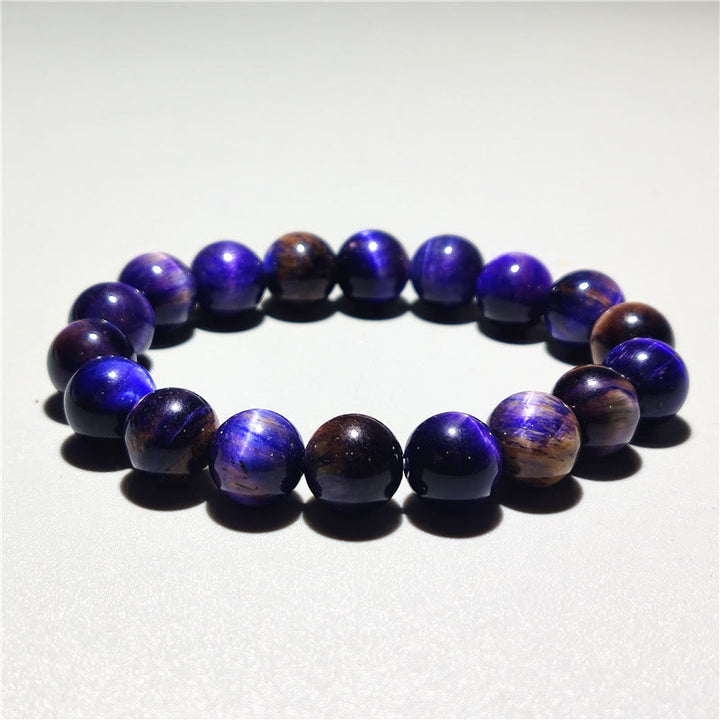 Pulsera de confianza con varias Buddha Stones y ojo de tigre - Ojo de tigre morado (circunferencia de la muñeca: 14-16 cm) - 10 mm - image 9
