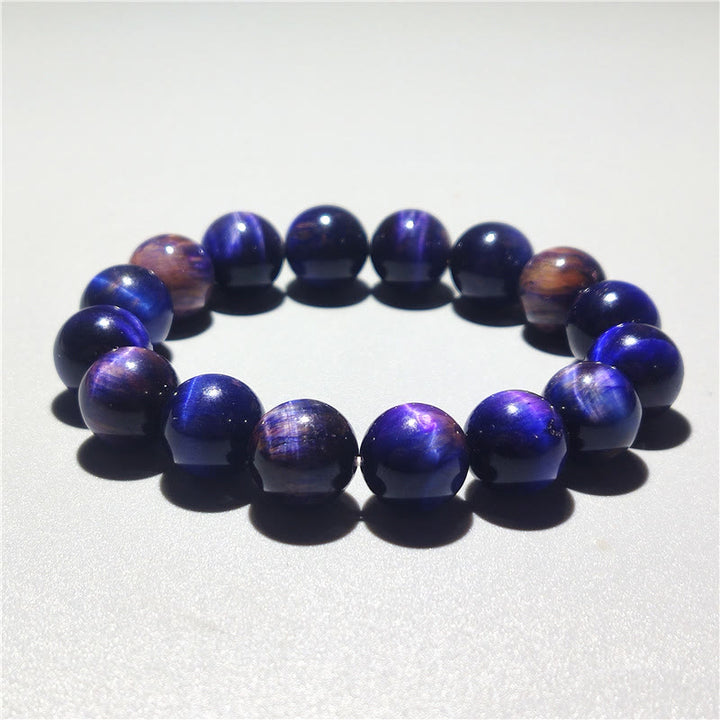 Pulsera de confianza con varias Buddha Stones y ojo de tigre - Ojo de tigre morado (circunferencia de la muñeca: 14-16 cm) - 12 mm - image 12