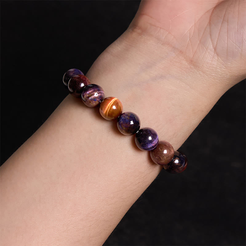 Pulsera de confianza con varias Buddha Stones y ojo de tigre