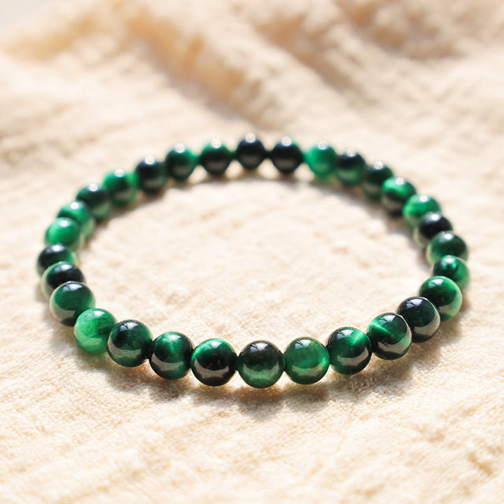 Pulsera de confianza con varias Buddha Stones y ojo de tigre - Ojo de tigre verde (circunferencia de la muñeca: 14-16 cm) - 6 mm - image 33