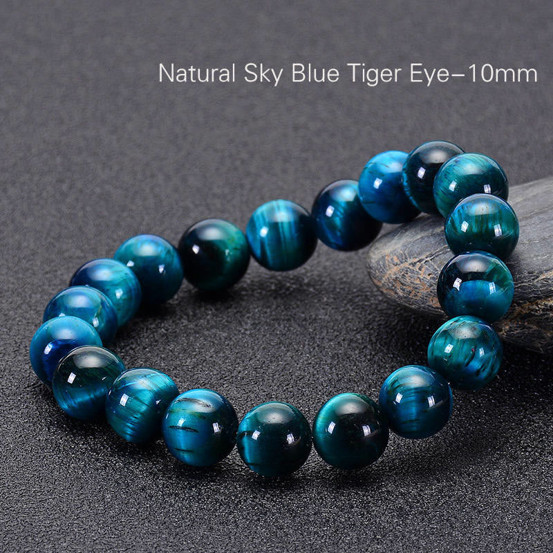 Pulsera de confianza con varias Buddha Stones y ojo de tigre - Ojo de tigre azul (circunferencia de la muñeca: 14-16 cm) - 10 mm - image 49