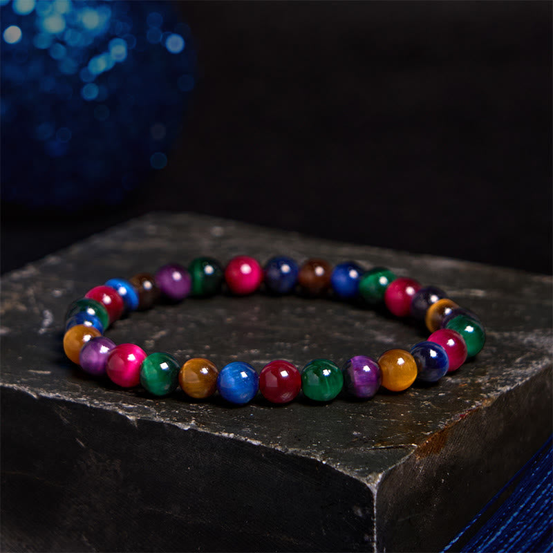 Pulsera de confianza con varias Buddha Stones y ojo de tigre