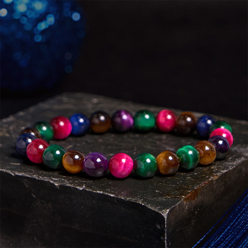 Pulsera de confianza con varias Buddha Stones y ojo de tigre