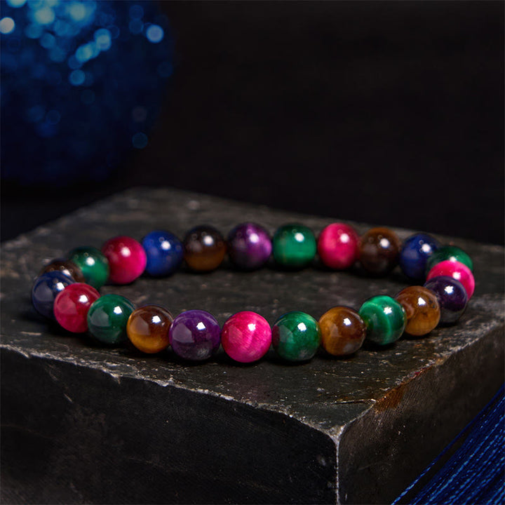Pulsera de confianza con varias Buddha Stones y ojo de tigre