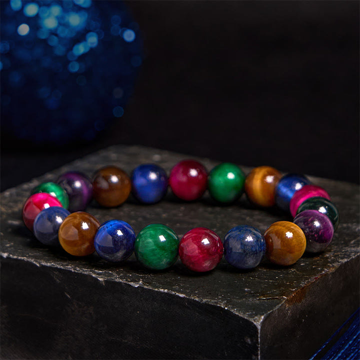 Pulsera de confianza con varias Buddha Stones y ojo de tigre