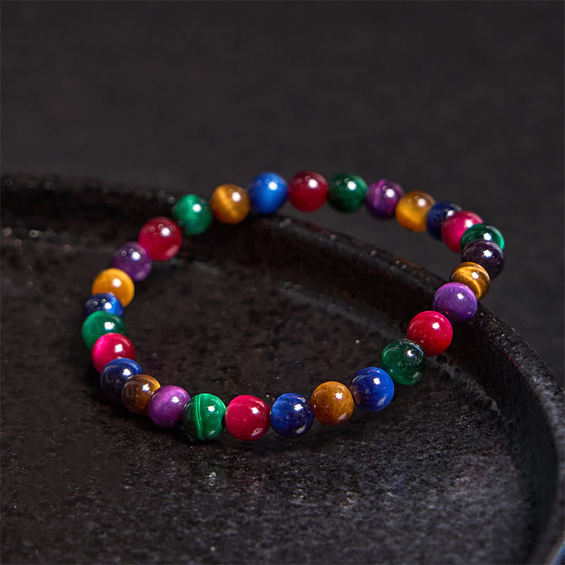 Pulsera de confianza con varias Buddha Stones y ojo de tigre